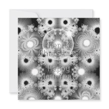 Black and White Fractals Pattern Christmas