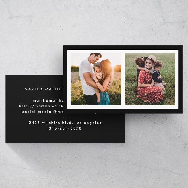 Black and White Frame Minimal Photo Business Card (Creator Uploaded)