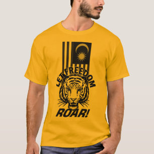 BLACK AND WHITE FREEDOM PATRIOT TIGER T-Shirt