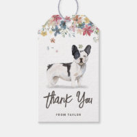 Black and White French Bulldog Birthday Thank You