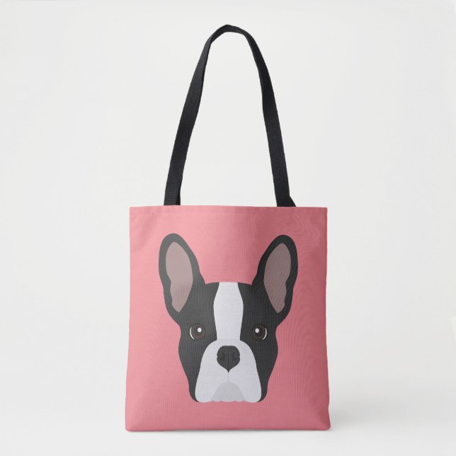 Black and White French Bulldog Tote Bag (Front)