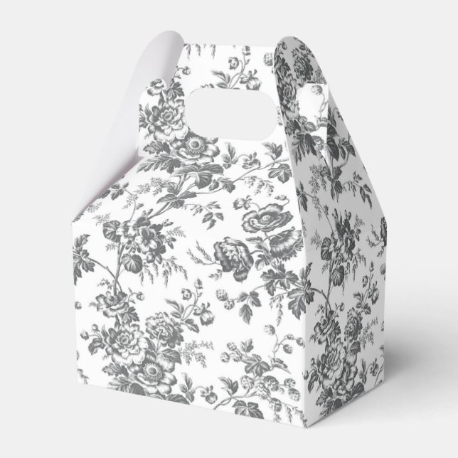 Black and White French Canvas Party Favour  Favour Box (Back Side)