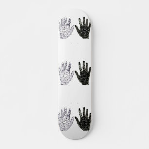 Black and White Friendship Hands Skateboard