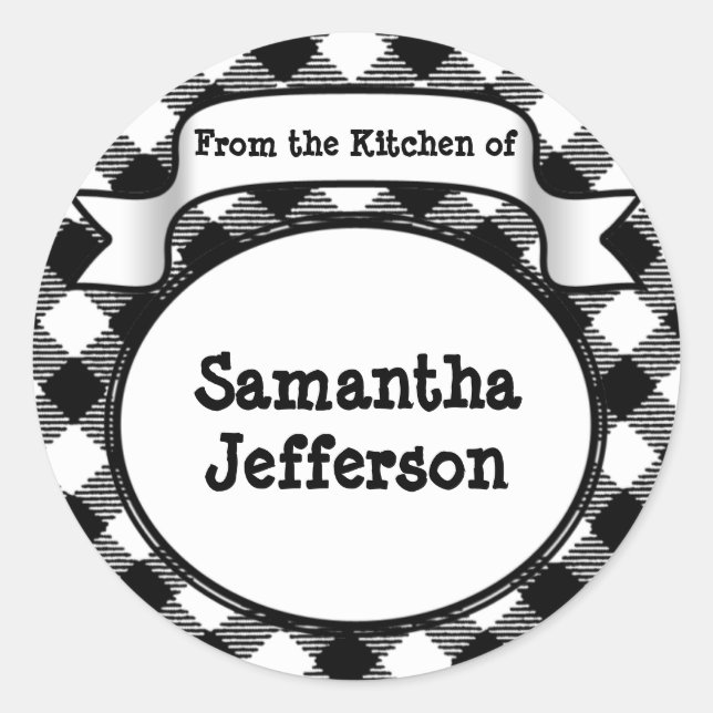 Black and White -From the Kitchen Of- Jar or Label (Front)