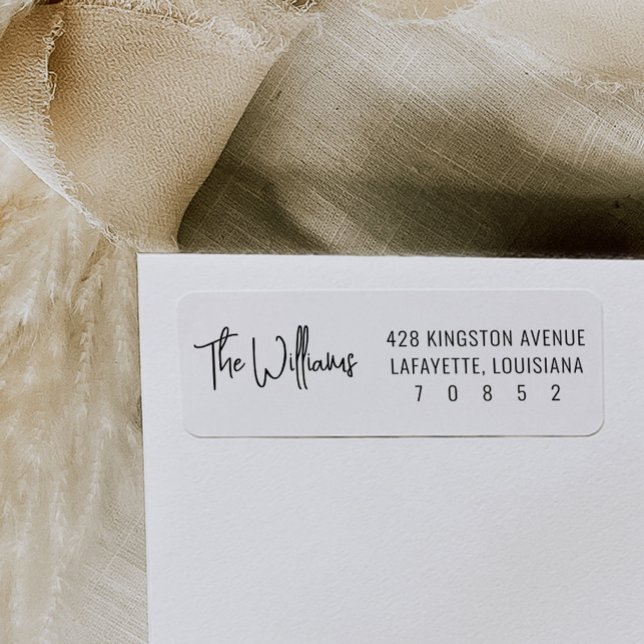 Black and White Fun Modern Return Address Labels (White and black text fun and modern return address labels.)