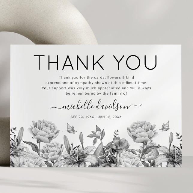 Black and White Funeral Thank You (Creator Uploaded)