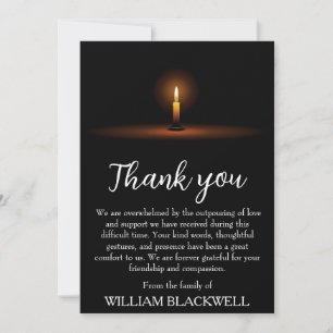 black and white funeral thank you cards