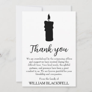 black and white funeral thank you cards