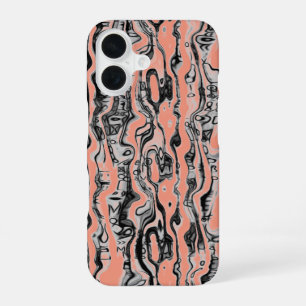 Black and White Funky Cool Pattern iPhone 16 Case
