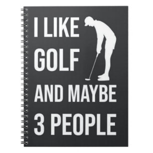 Black And White Funny Golf Gifts Golfer Quote Notebook