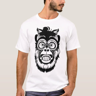 Black and white Funny Monkey style T-Shirt
