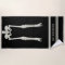 Black and White Funny Skeleton Legs Beach Towel