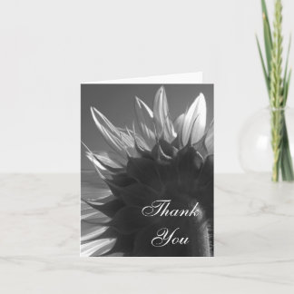 Black and White Garden Sunflower Thank You Card