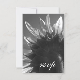 Black and White Garden Sunflower Wedding RSVP