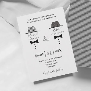 Black and White Gay Wedding Invitation