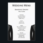 Black And White Gay Wedding Menu Cards<br><div class="desc">Black and white gay wedding menu cards with customisable text</div>