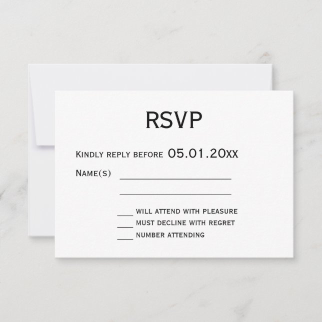 Black And White Gay Wedding RSVP Cards (Front)