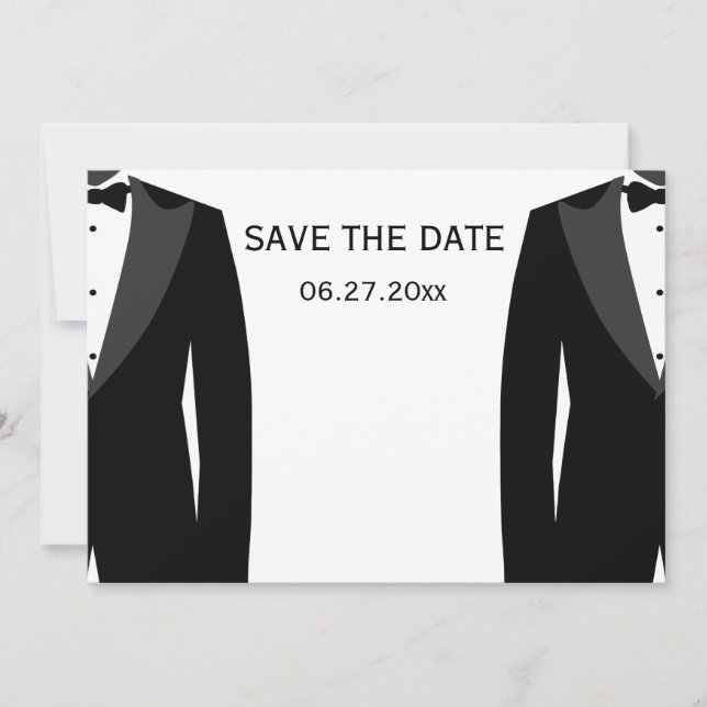 Black And White Gay Wedding Save The Dates Save The Date (Front)