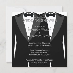 Black And White Gay Wedding Shower Invitations