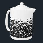 Black and White geo Teapot<br><div class="desc">Black and white rhombus pattern.</div>