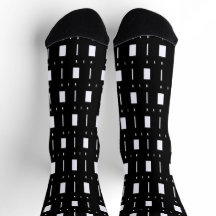 Black and White Geometric 4Ann Crew Socks