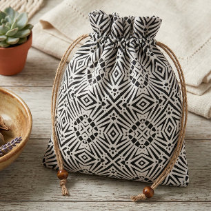 Black and White Geometric Abstract Zebra Pattern Fabric