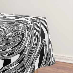 Black And White Geometric Art 12 Tablecloth