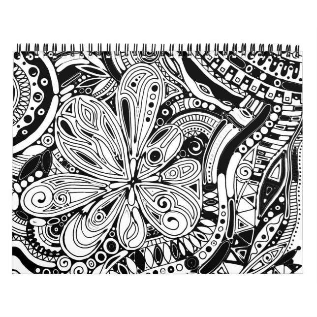 Black And White Geometric Art 15 Calendar (Cover)