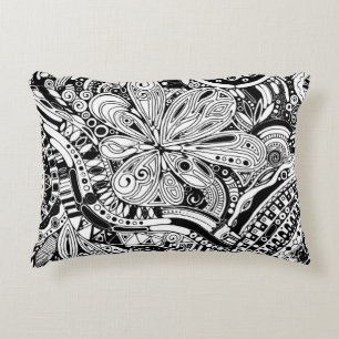 Black And White Geometric Art 15 Decorative Cushion