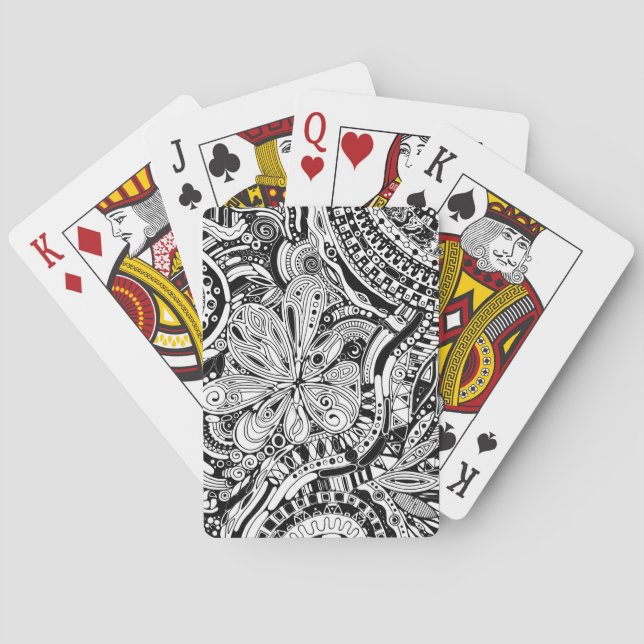 Black And White Geometric Art 15 Playing Cards (Back)