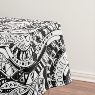 Black And White Geometric Art 15 Tablecloth