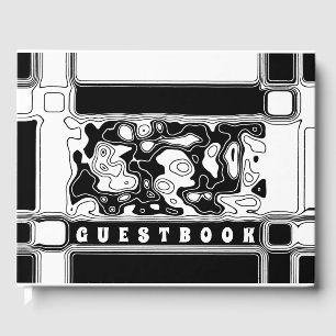 Black And White Geometric Art 1 Guest Book