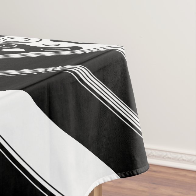 Black And White Geometric Art 1 Tablecloth (In Situ)