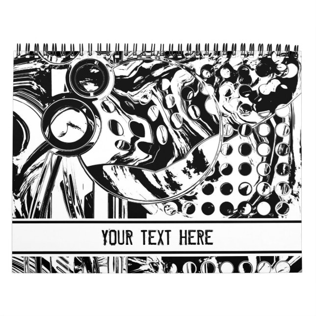 Black And White Geometric Art 20 Calendar (Cover)