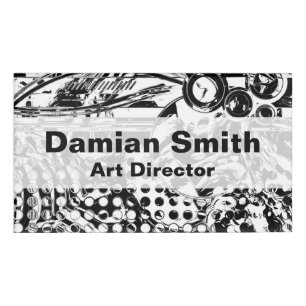 Black And White Geometric Art 20 Name Tag