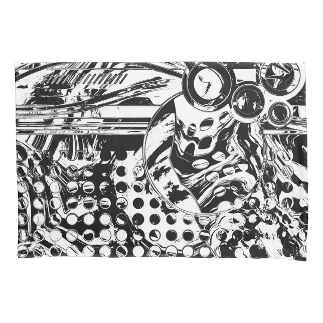 Black And White Geometric Art 20 Pillowcase (Front)