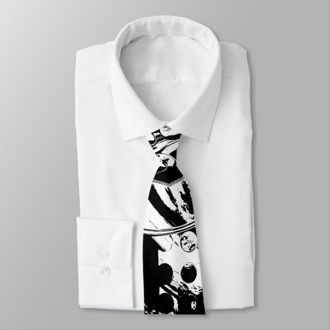 Black And White Geometric Art 20 Tie (Tied)