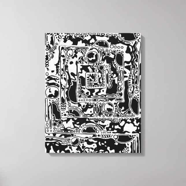 Black And White Geometric Art 25 Canvas Print (Front)