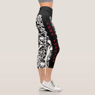 Black And White Geometric Art 25 Capri Leggings