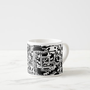 Black And White Geometric Art 25 Espresso Cup