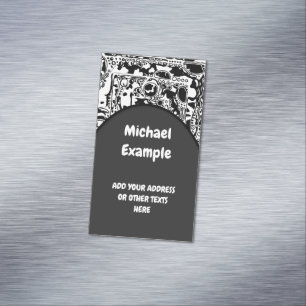 Black And White Geometric Art 25 Magnetic Business Card