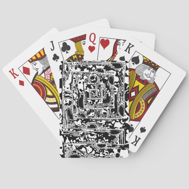 Black And White Geometric Art 25 Playing Cards (Back)