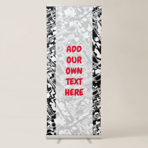 Black And White Geometric Art 25 Retractable Banner
