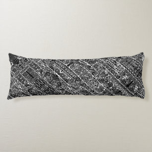 Black And White Geometric Art 2 Body Cushion