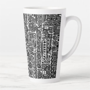 Black And White Geometric Art 2 Latte Mug