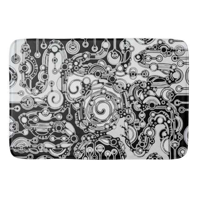 Black And White Geometric Art 3 Bath Mat (Front)