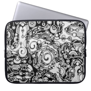 Black And White Geometric Art 3 Laptop Sleeve