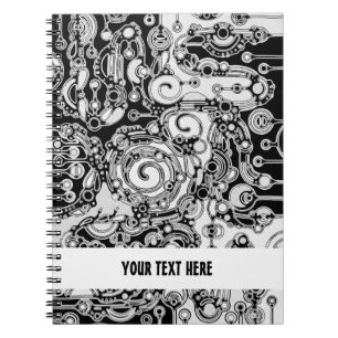 Black And White Geometric Art 3 Notebook