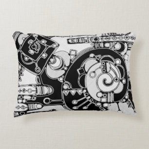 Black And White Geometric Art 4 Decorative Cushion