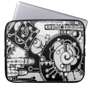 Black And White Geometric Art 4 Laptop Sleeve